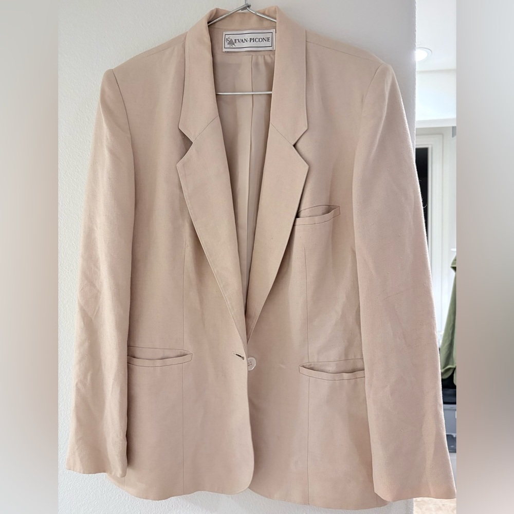 Evan Picone Vintage Union Made Beige Blazer